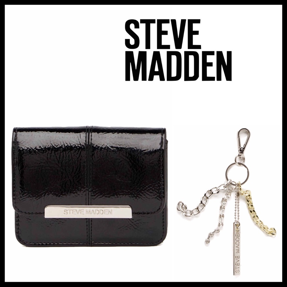 STEVE MADDEN BLACK WALLET & KEY CHAIN SET A2C - Picture 8 of 8